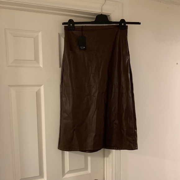 New • Faux Leather Skirt - Picture 1 of 5